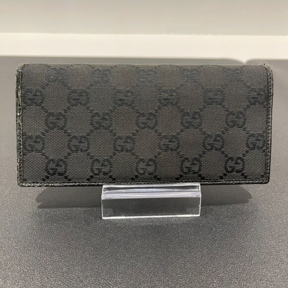 Gucci. Women's Black Guccisima Canvas/Leather Long Wallet. (JB1023) - Picture 2 of 12